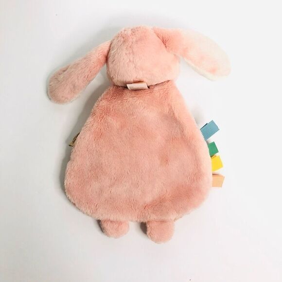 itzy ritzy lovey pink bunny teether toy pull tags crunchy sherpa sensory toy plu - Picture 2 of 8